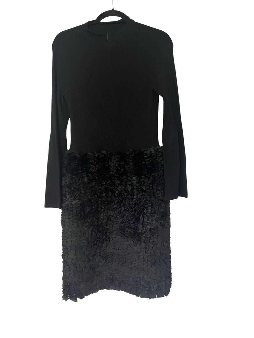 Tyler Boe Textured Knit Midi Dress Black Romantic Goth Size Medium Feminine - Picture 4 of 10